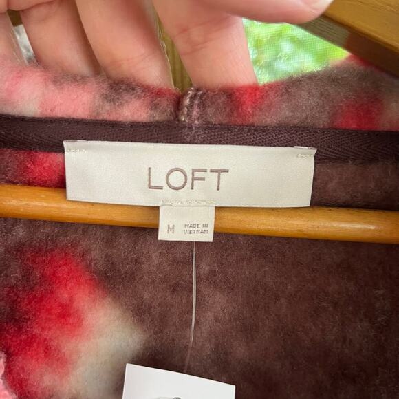 LOFT Sunburst Sherpa Hoodie Pullover Size M. NEW - Picture 6 of 7
